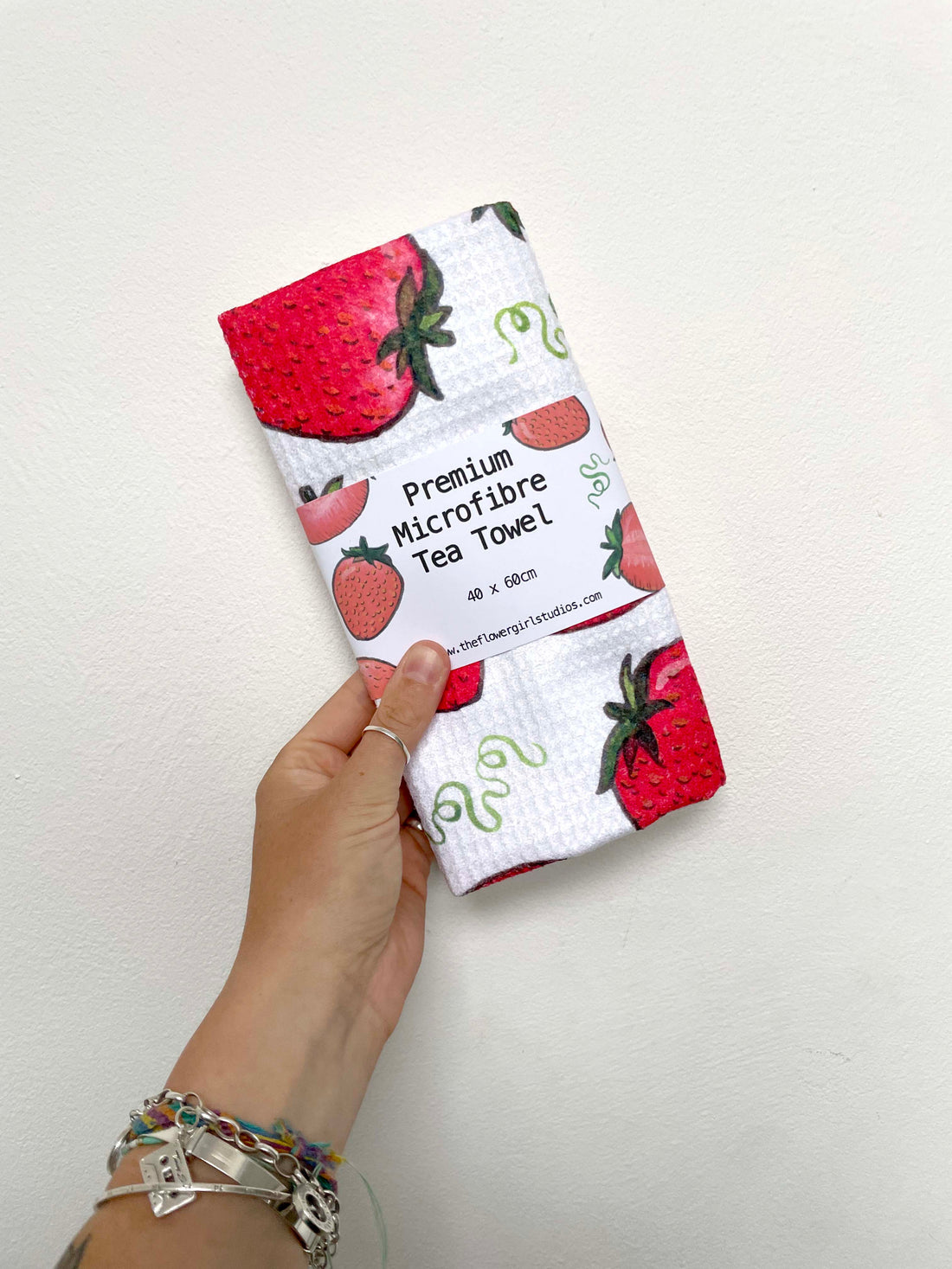 Strawberry Microfibre Waffle Tea Towel