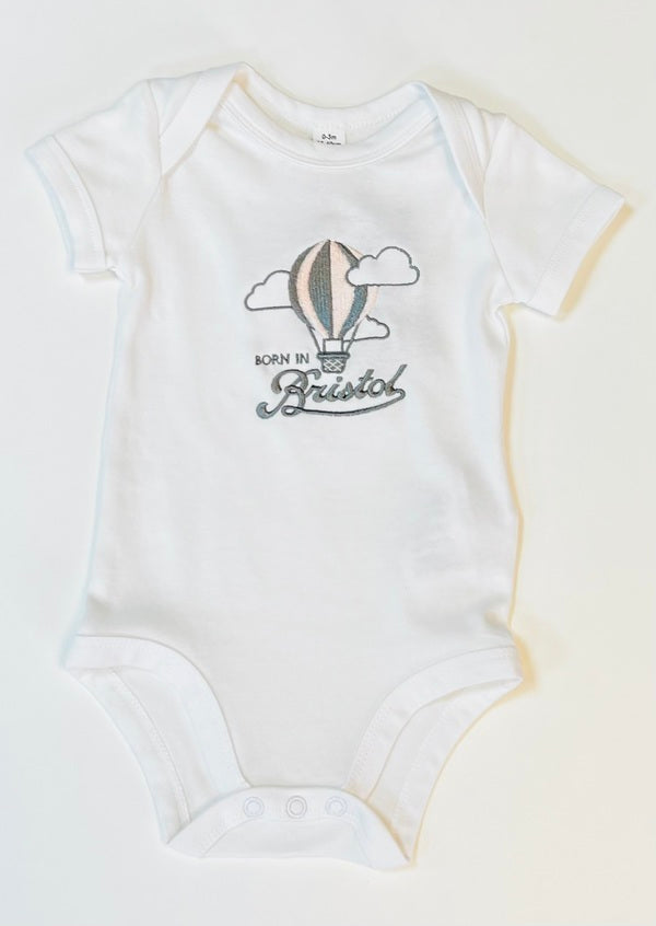 Born In Bristol Pink Hot Air Balloon Bodysuit