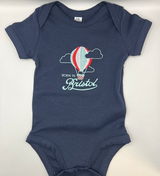 Born In Bristol Navy Hot Air Balloon Bodysuit