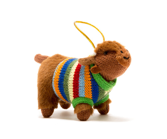 KNITTED HIGHLAND COW HANGING DECORATION